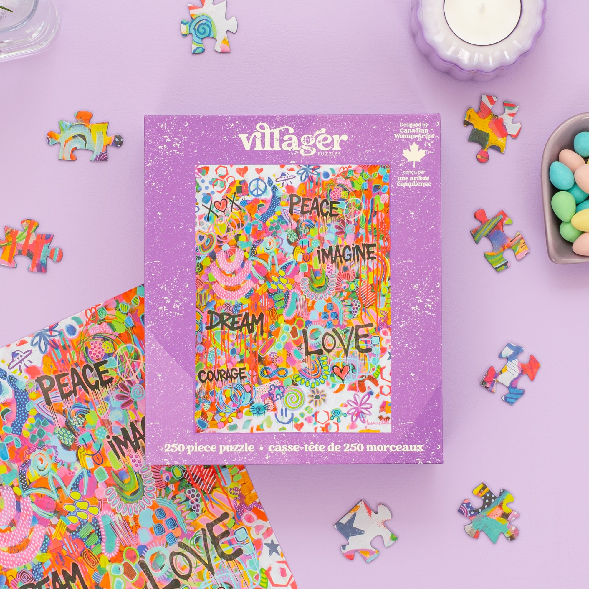 Eq　Jiminy craft language　ill his clover Pink Graffiti | 250 Piece Puzzle | Kids & Adults | Designed in