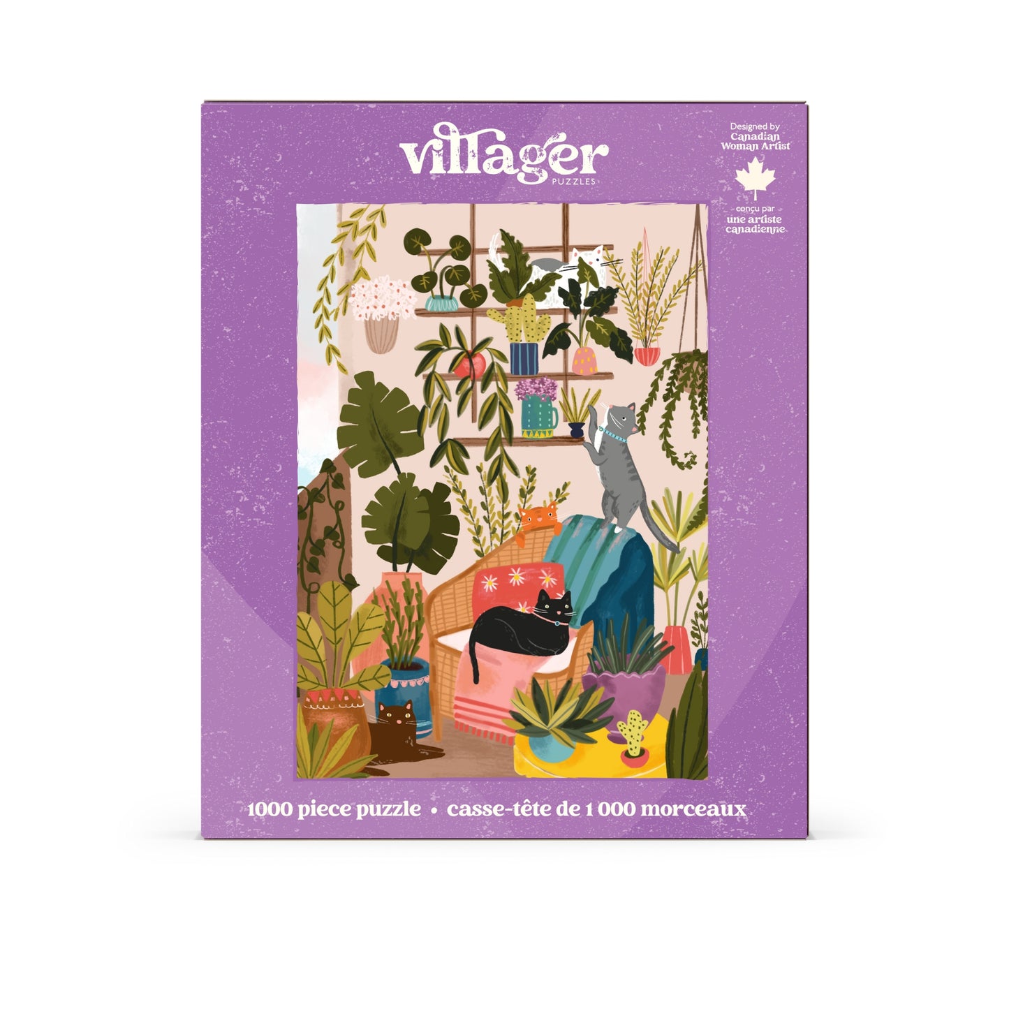 Balcony Cats | 1000-Piece Puzzle for Adults | Designed in Canada by Laura Konyndyk