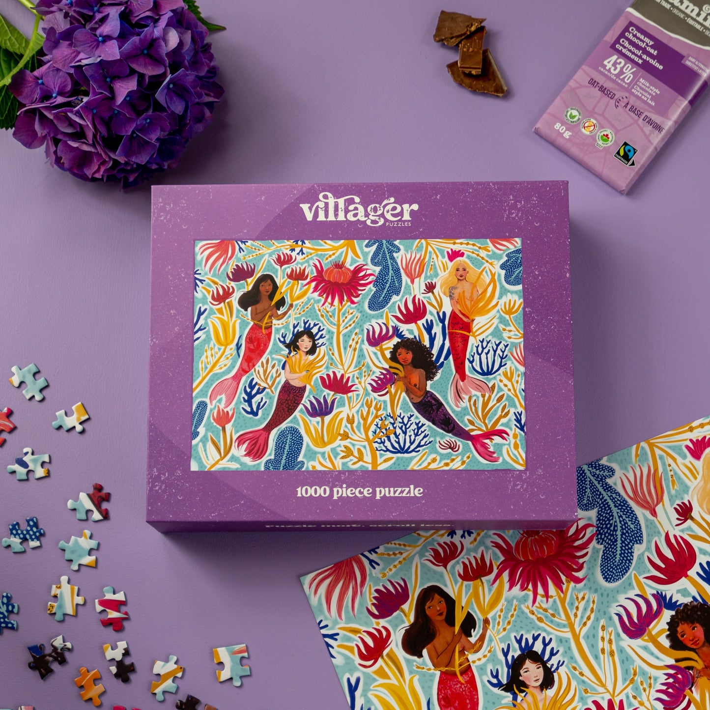 Lifestyle image of Villager Puzzle | Mermaid Life designed by Briana Corr Scott of Halifax, NS Canada