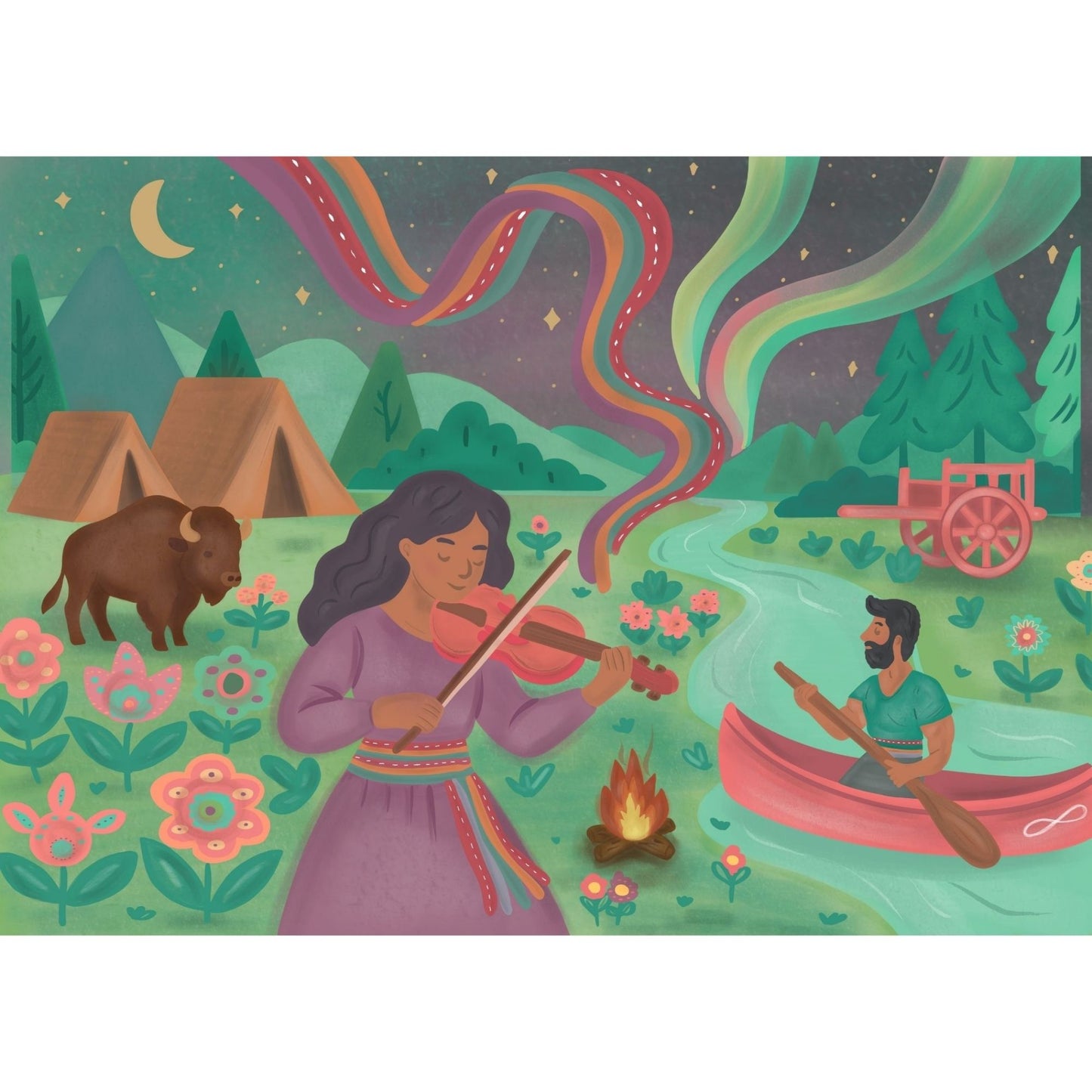 Dancing Sky | 1000-Piece Puzzle for Adults | Designed in Canada by Véro Filion