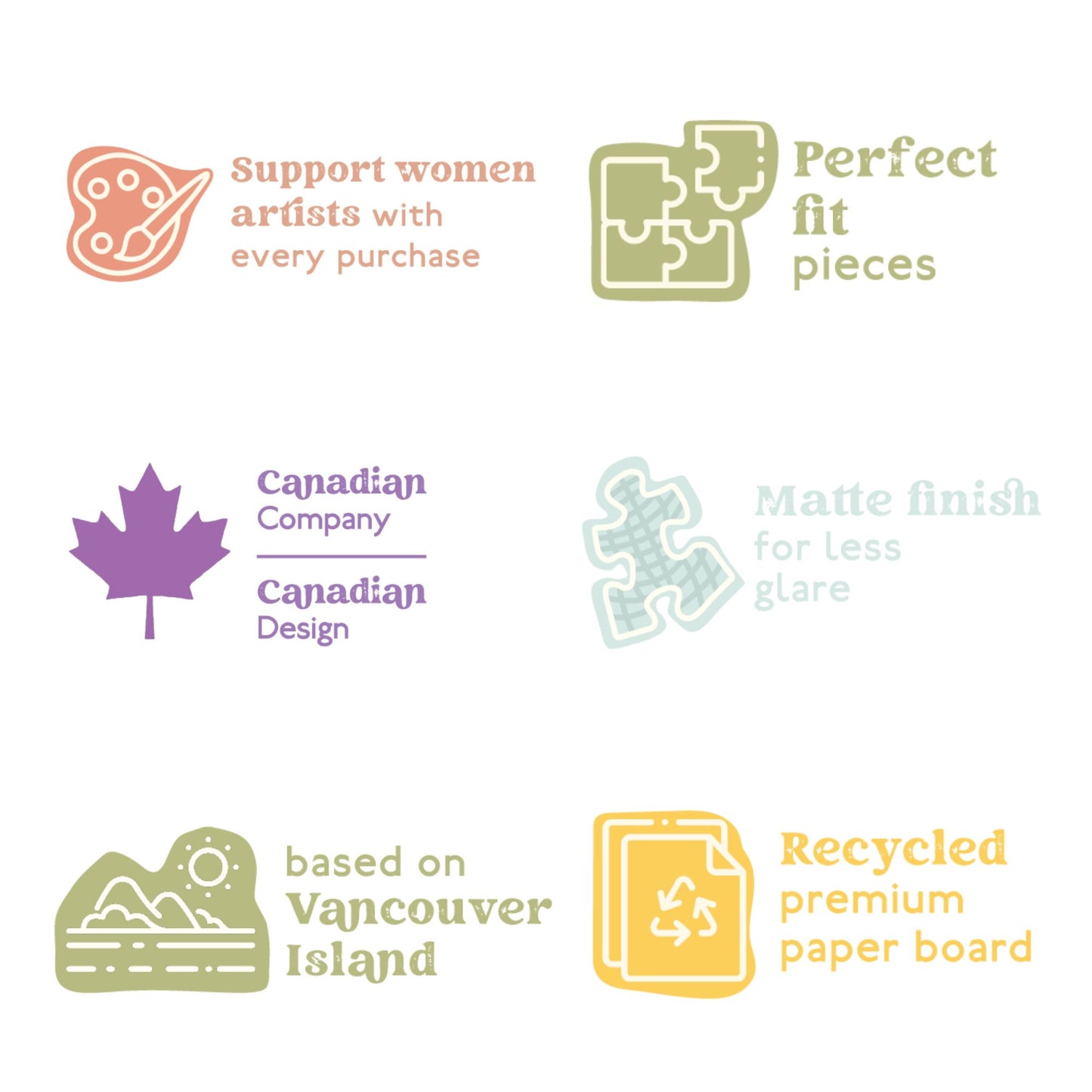 I-Love-500-Piece-Puzzles Bundle | Five Puzzles for Adults | Designed in Canada by Women Artists