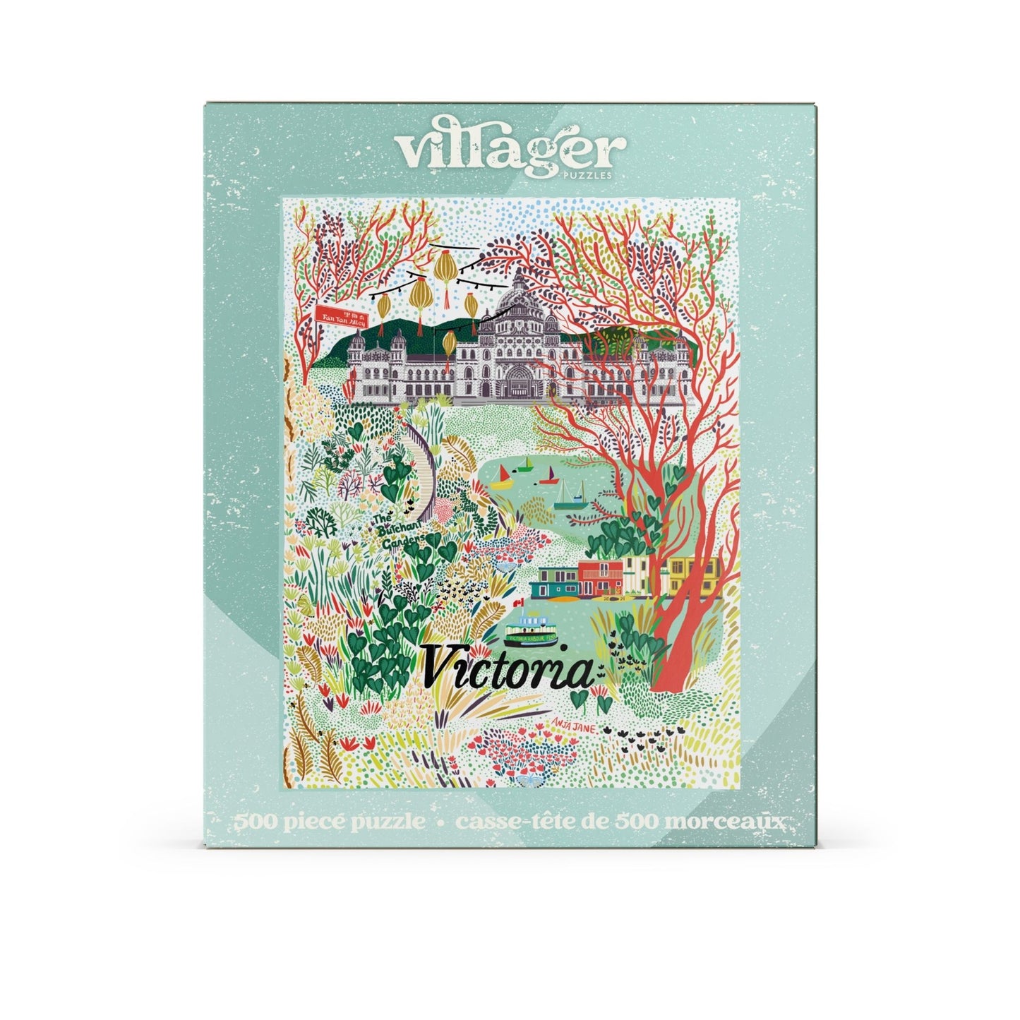 Victoria Sightseeing | 500-Piece Puzzle for Adults | Designed in Canada by Anja Jane