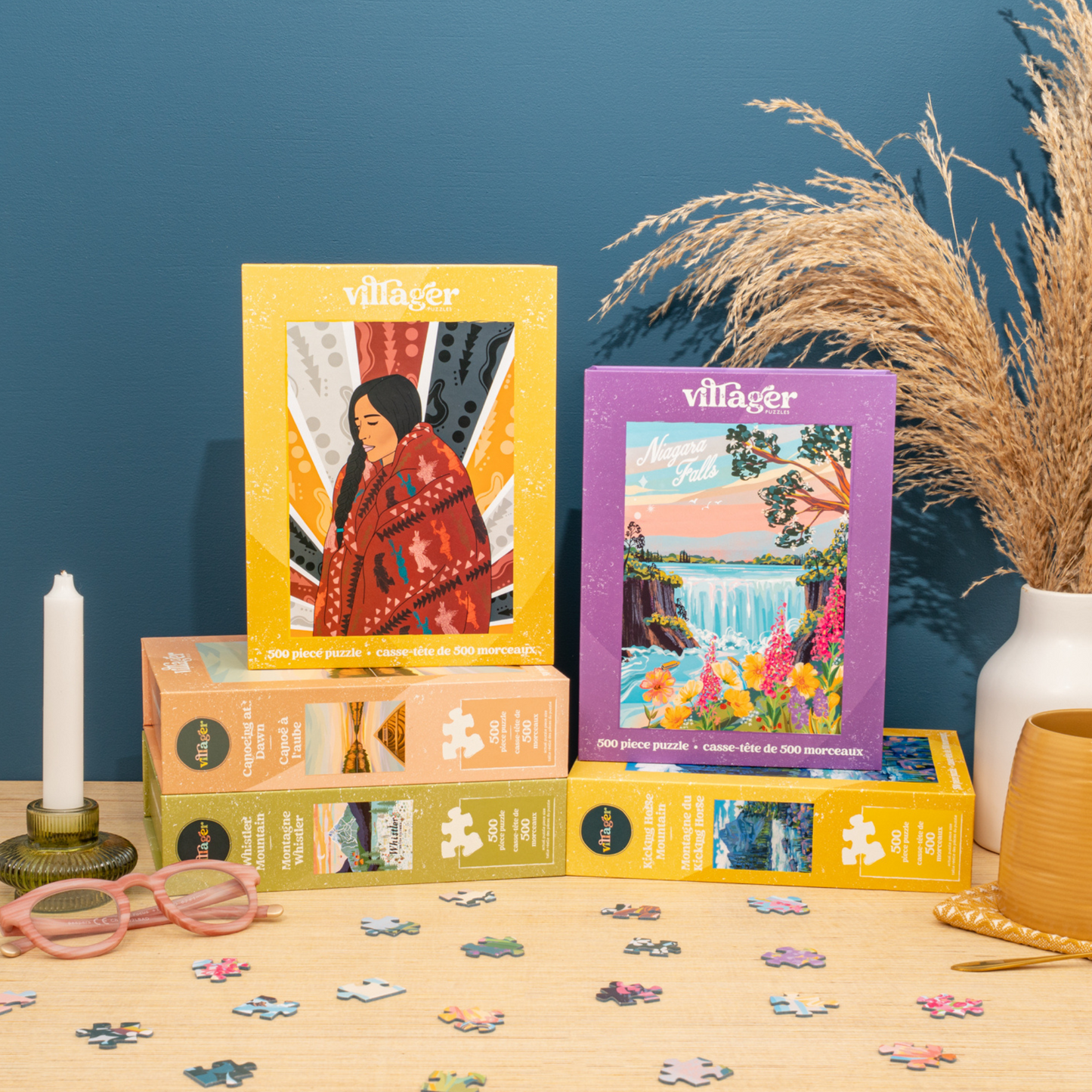I-Love-500-Piece-Puzzles Bundle | Five Puzzles for Adults | Designed in Canada by Women Artists