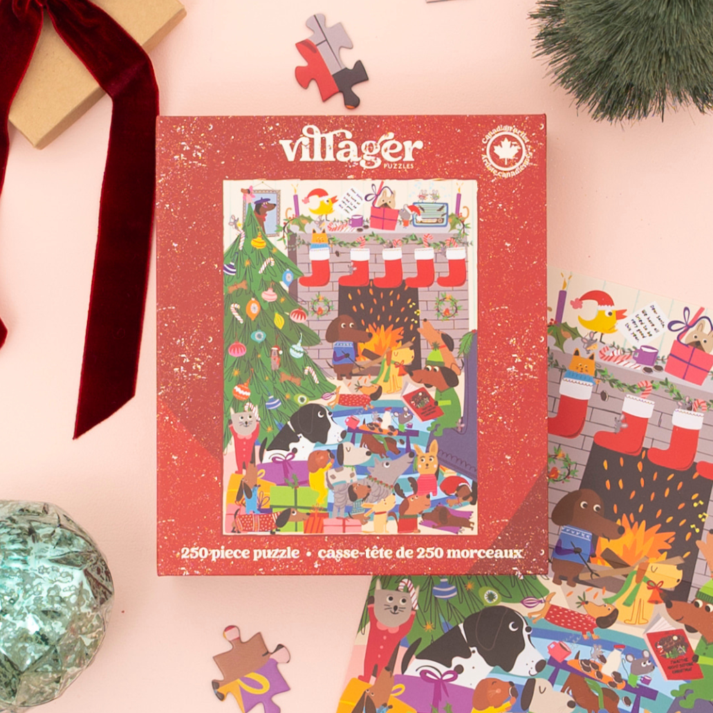Merry Barkmas | 250 Piece Puzzle | Kids & Adults | Designed in Canada by Loo McNulty