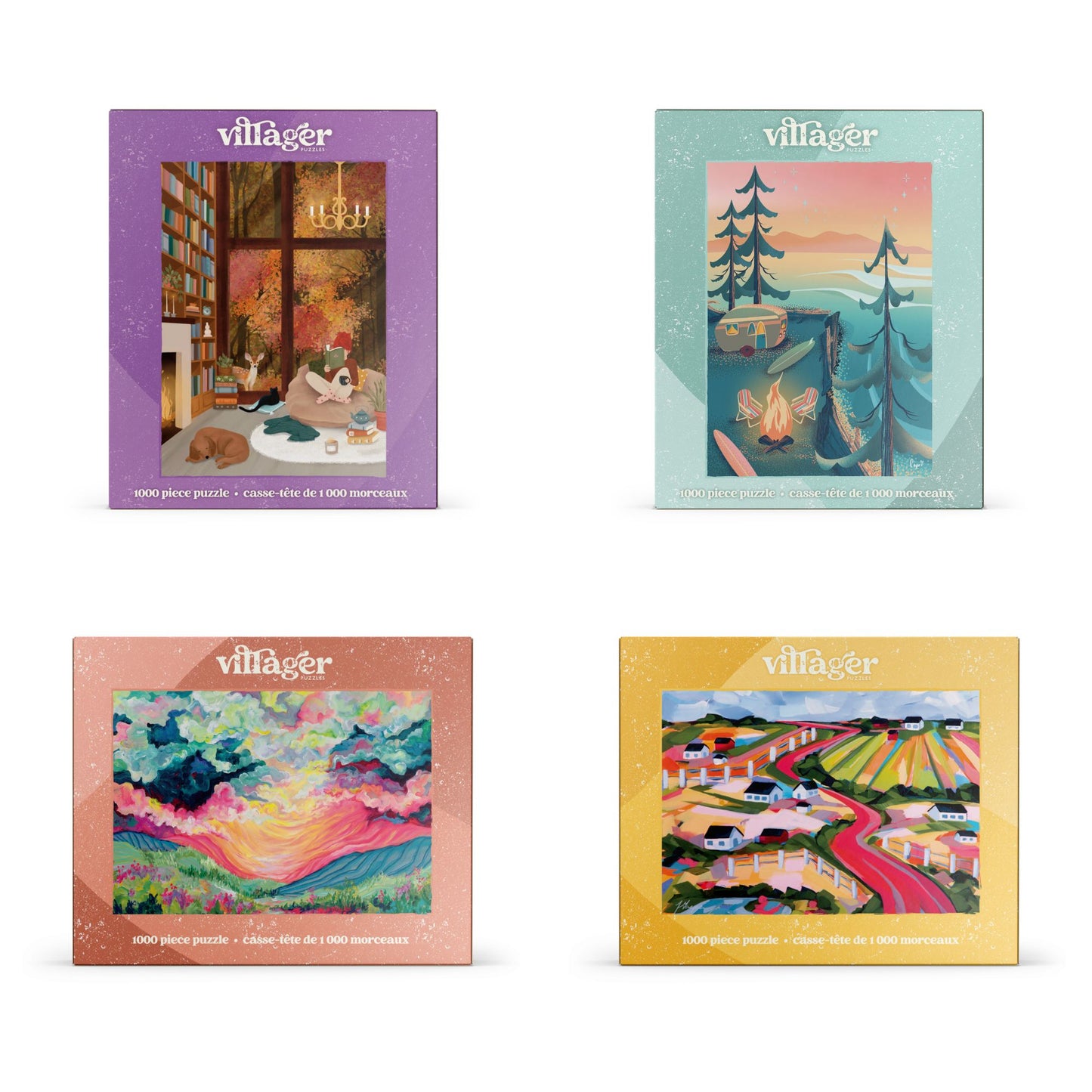 I-Love-1000-Piece-Puzzles Bundle | Four Puzzles for Adults | Designed in Canada by Women Artists