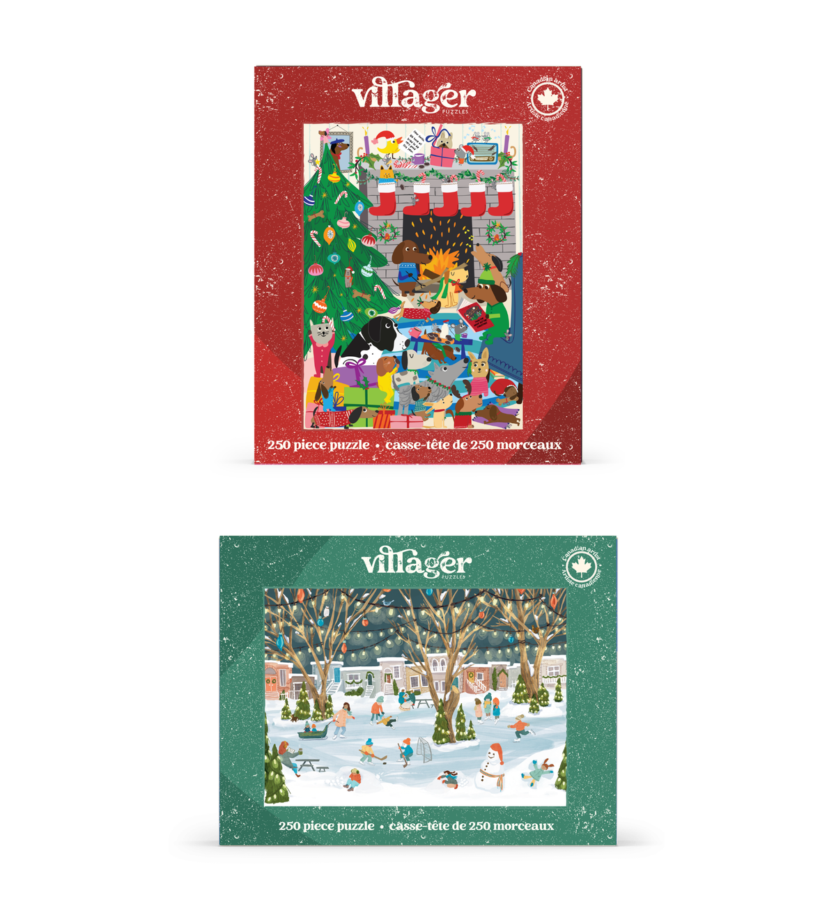 Merry Little Puzzle Bundle | Five Christmas Puzzles for Adults & Kids | Designed in Canada by Women Artists