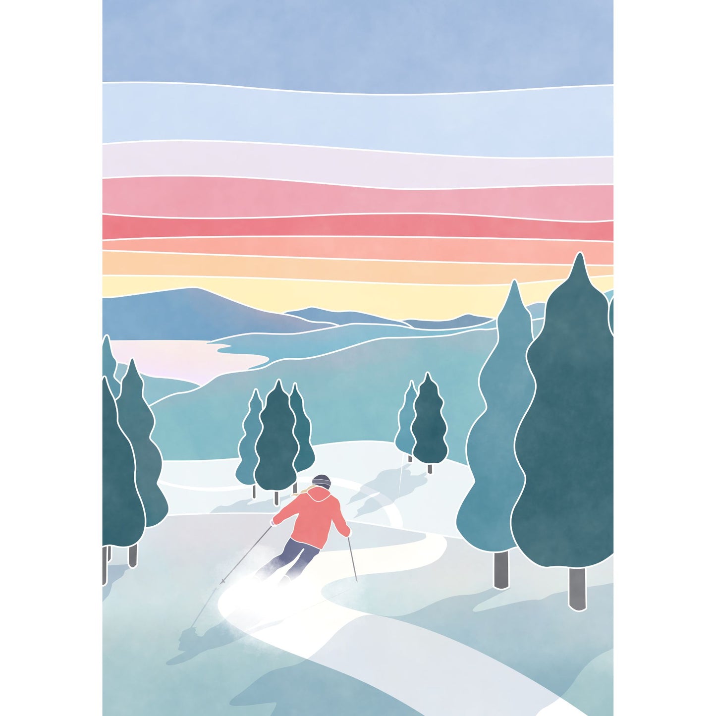 Sunset Ski | 500-Piece Puzzle for Adults | Designed in Canada by Maude Gervais