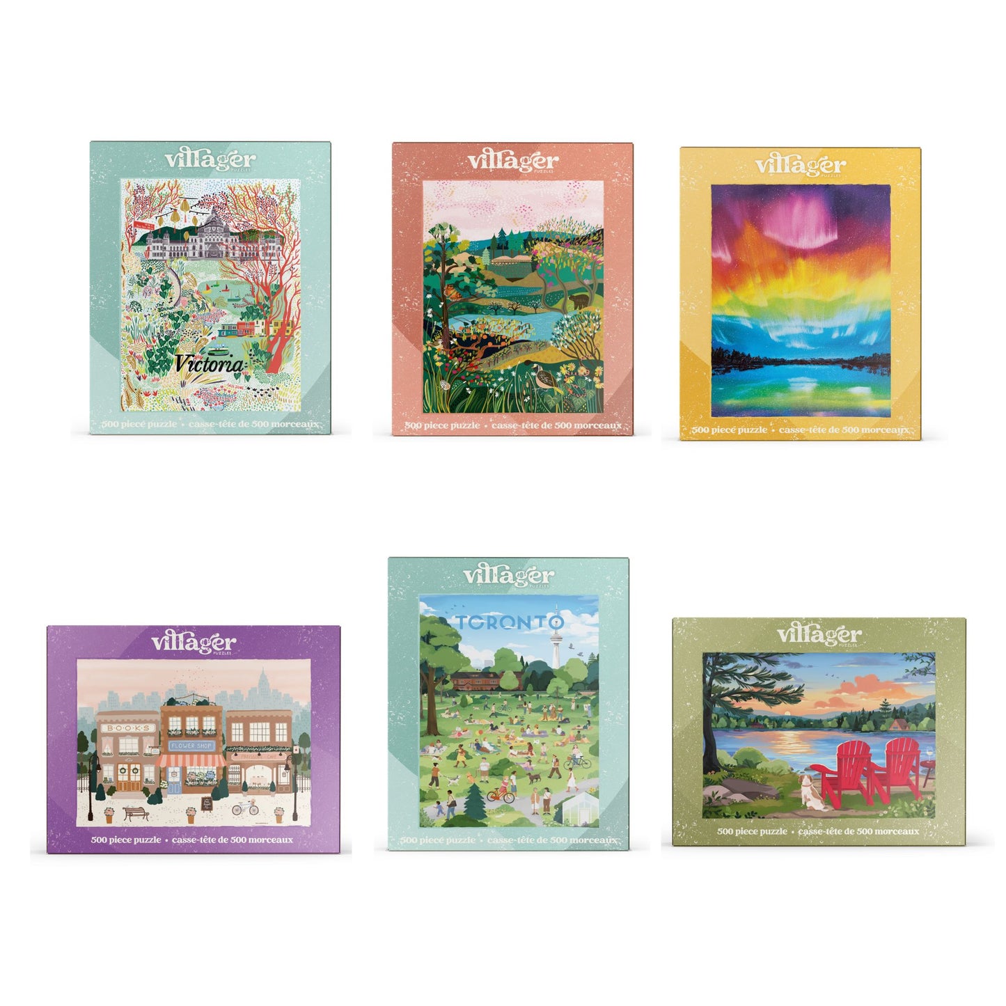 I-Love-500-Piece-Puzzles Bundle | Six Puzzles for Adults | Designed in Canada by Women Artists