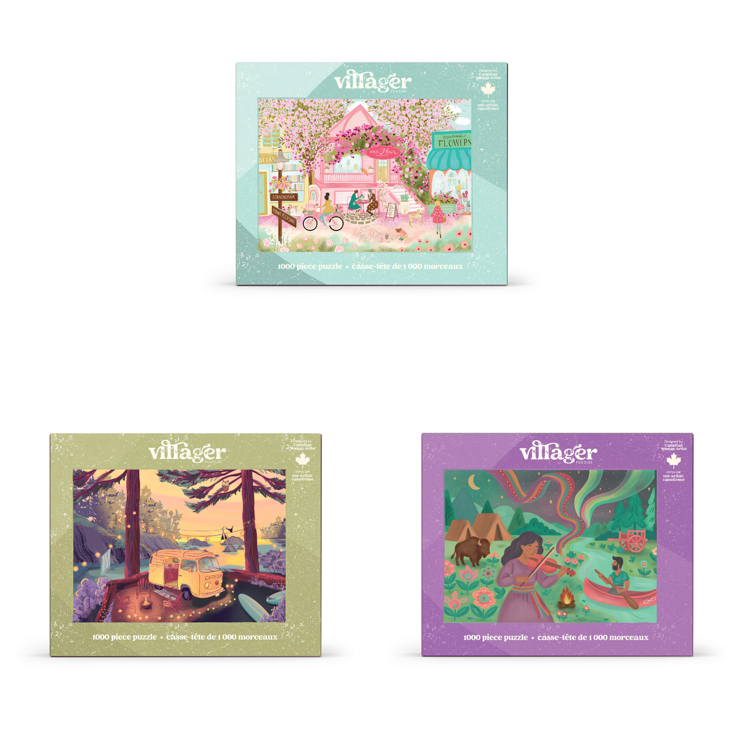 I-Love-1000-Piece-Puzzles Bundle | Seven Puzzles for Adults | Designed in Canada by Women Artists