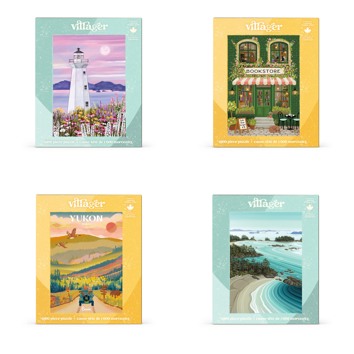 I-Love-1000-Piece-Puzzles Bundle | Seven Puzzles for Adults | Designed in Canada by Women Artists