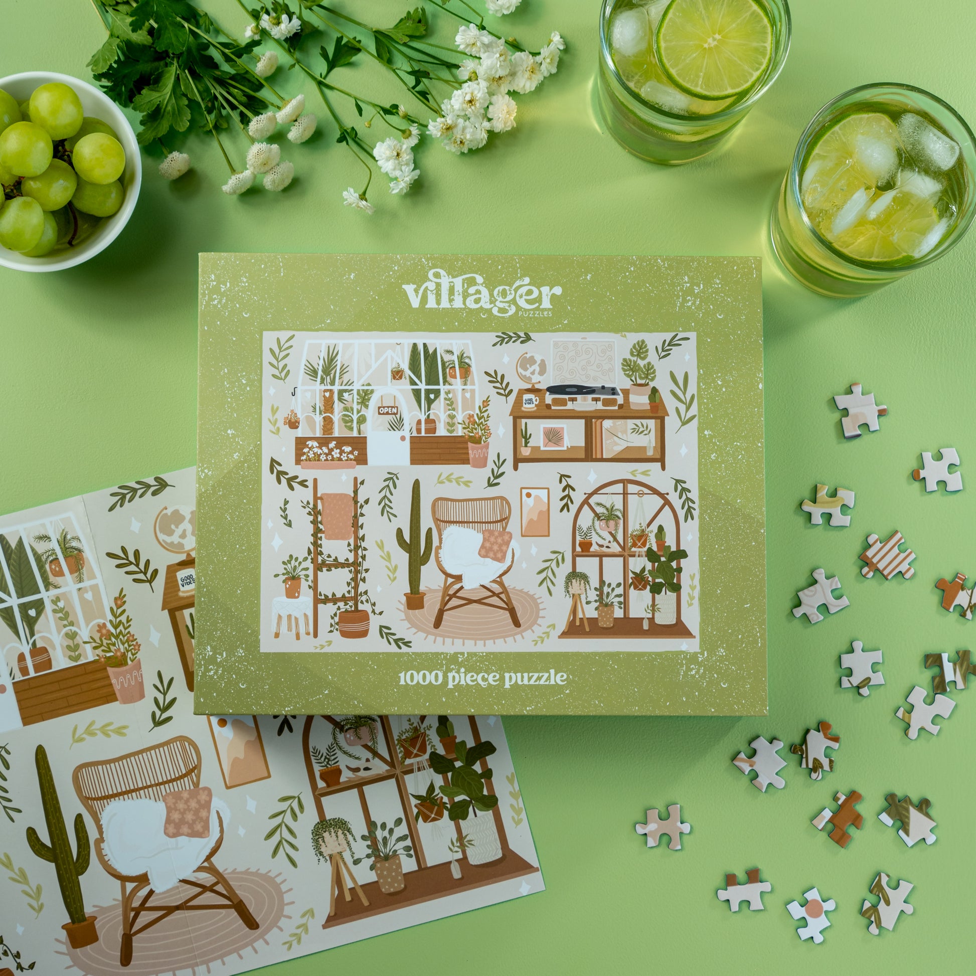 Lifestyle image of Villager Puzzle | Boho Living designed by Jess Capeling of Calgary AB Canada