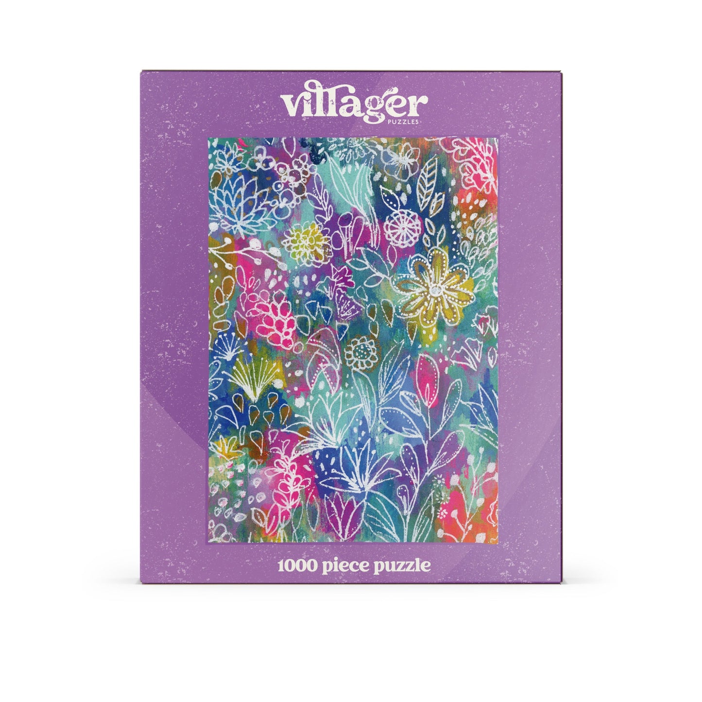 Front box image of Villager Puzzle | 1000-piece perfect-fit Vibrant Floral puzzle designed by Aruba Mahmud 
