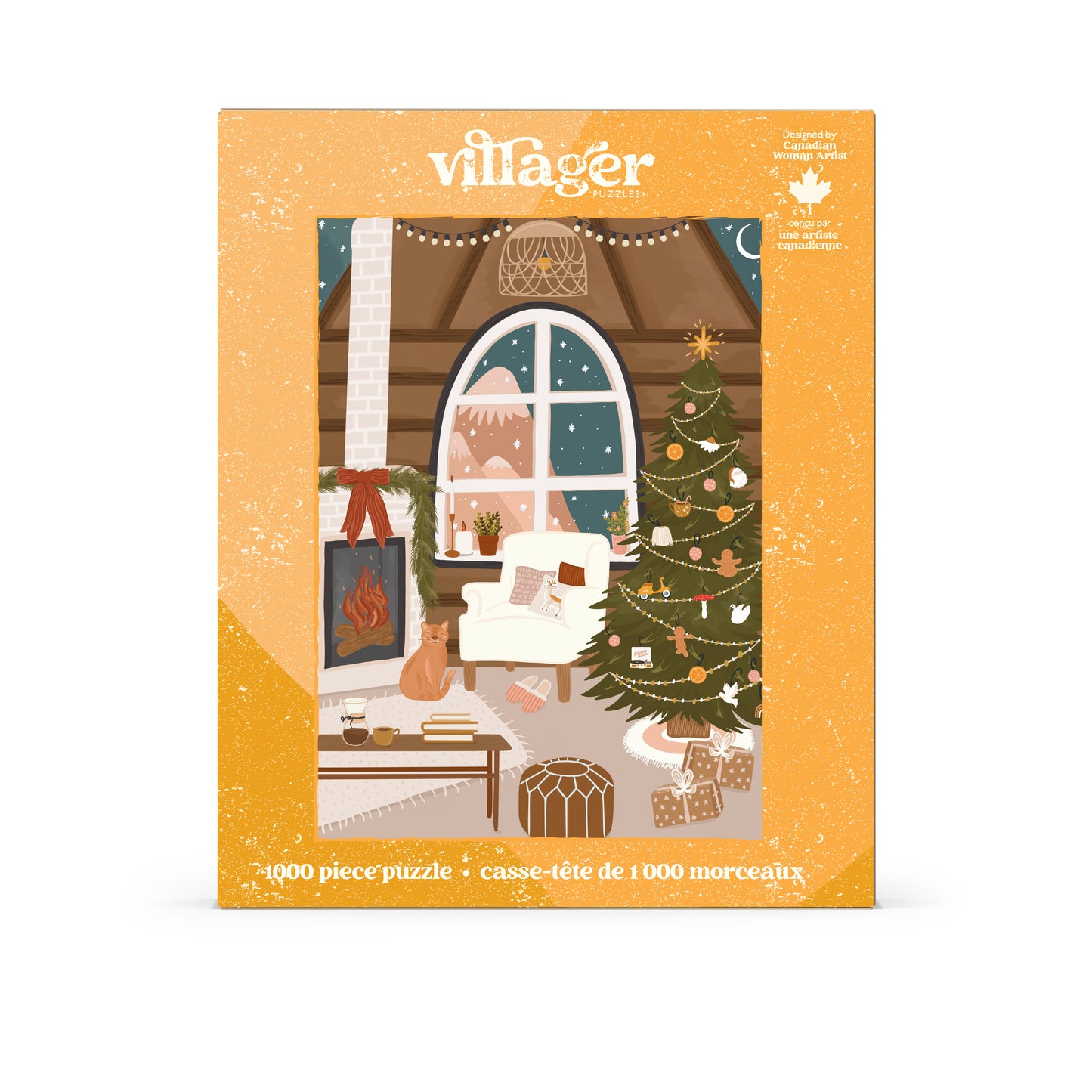 Fireside Christmas | 1000-Piece Puzzle for Adults | Designed in Canada by Jess Capeling