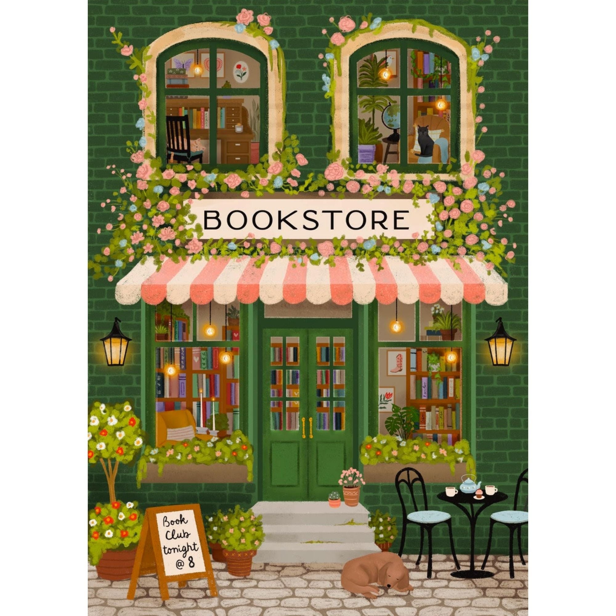 Emerald Bookstore | 1000-Piece Puzzle for Adults | Designed in