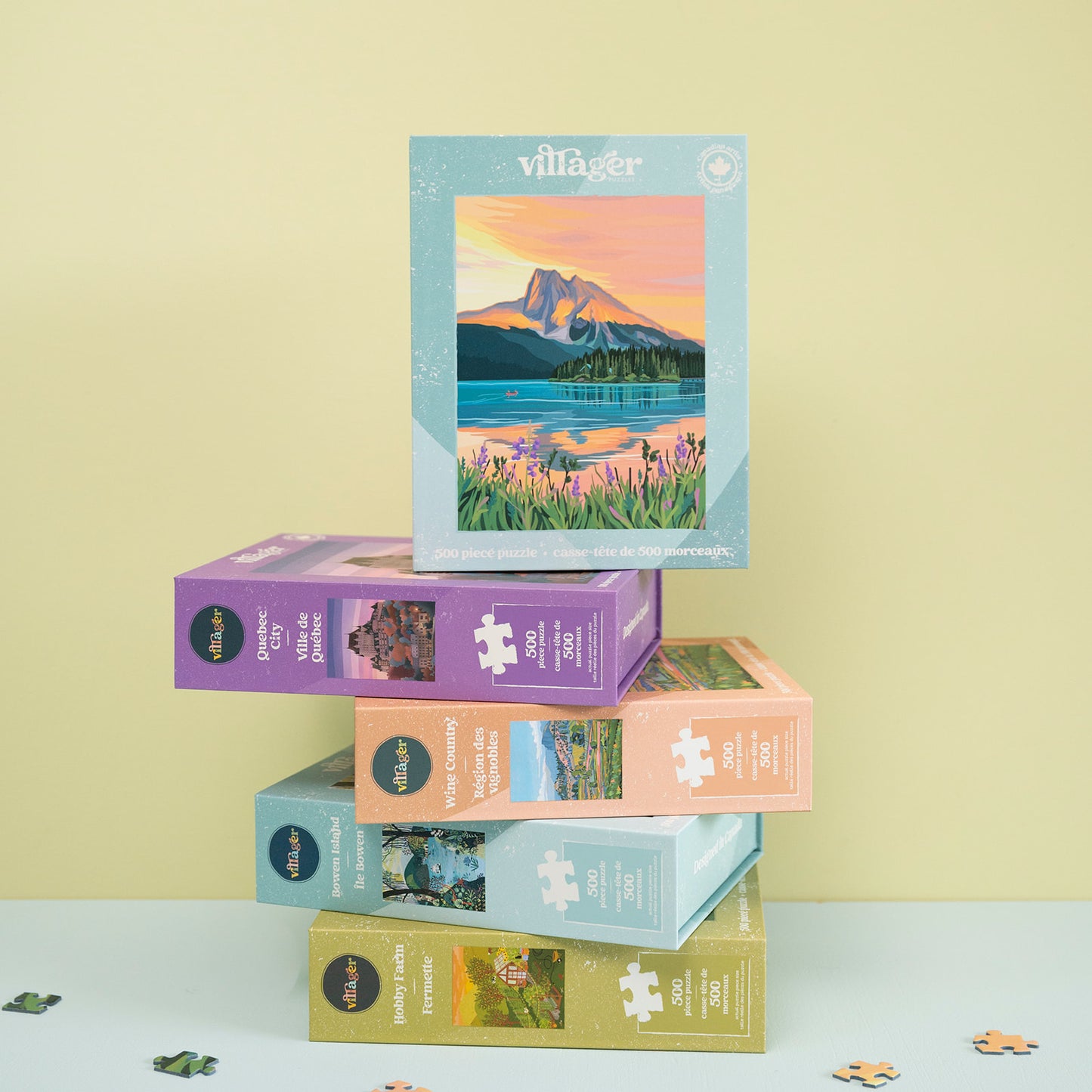 I-Love-500-Piece-Puzzles Bundle Fall | Five Puzzles for Adults | Designed in Canada by Women Artists