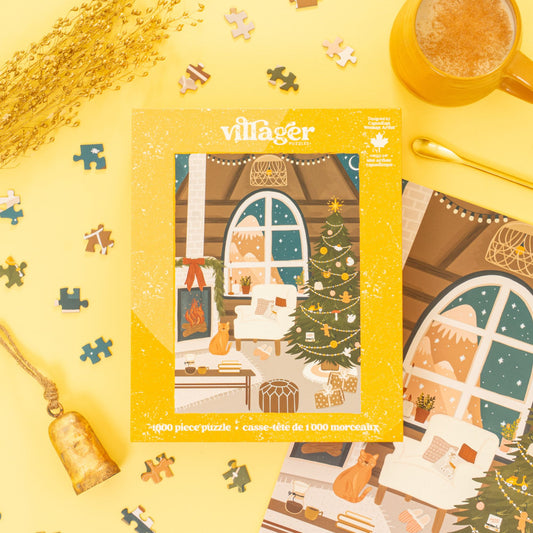 Fireside Christmas | 1000-Piece Puzzle for Adults | Designed in Canada by Jess Capeling