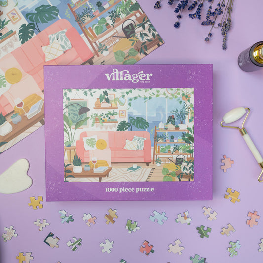 Puzzle photo of Villager Puzzle | 500-piece Plant Mom jigsaw puzzle designed by Nicolle Lalonde