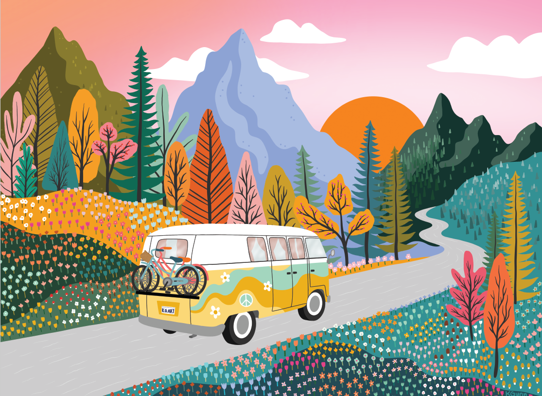 Road Trip | 250 Piece Puzzle | Kids & Adults | Designed in Canada by Kourtni Gunn