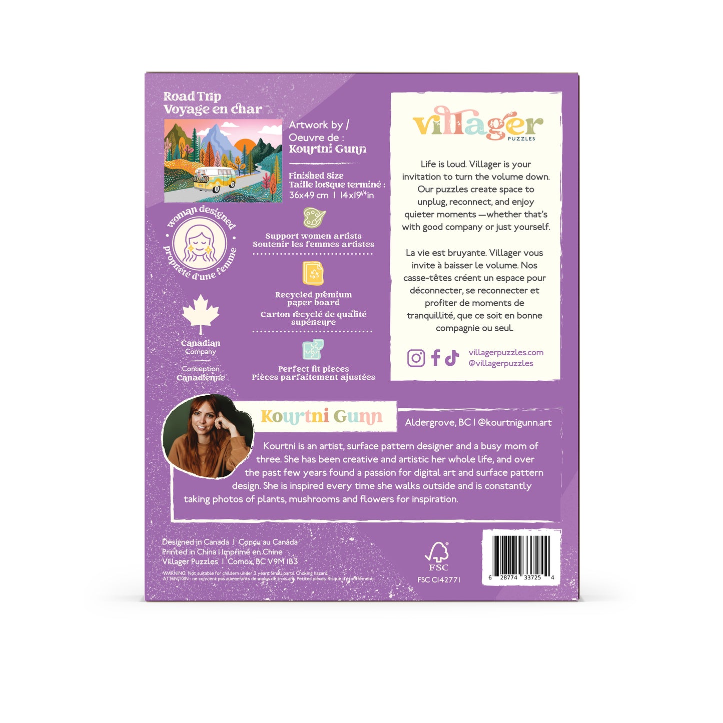 Road Trip | 250 Piece Puzzle | Kids & Adults | Designed in Canada by Kourtni Gunn