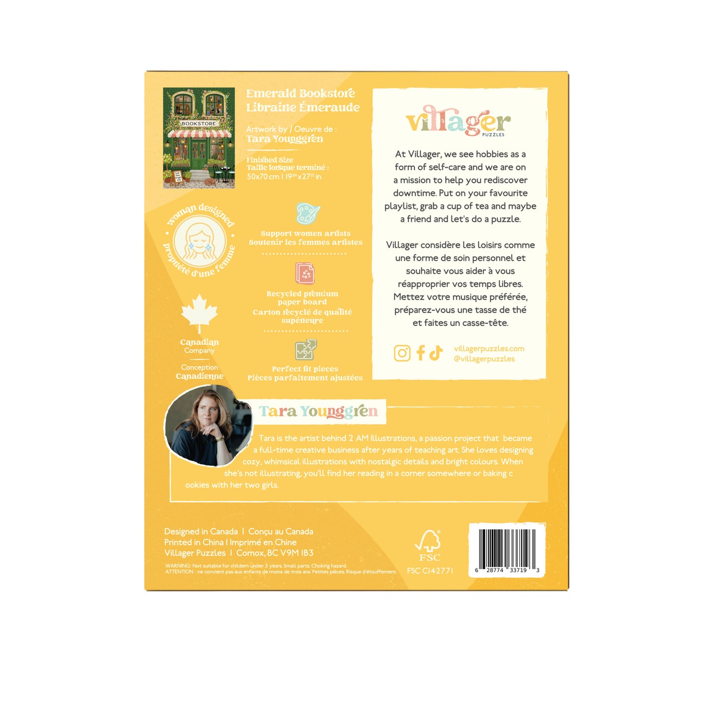 Emerald Bookstore | 1000-Piece Puzzle for Adults | Designed in Canada by Tara Younggren