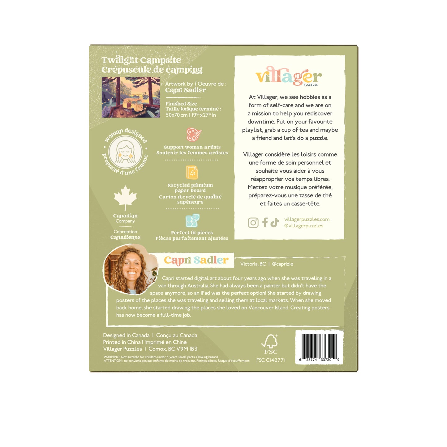 Twilight Campsite | 1000-Piece Puzzle for Adults | Designed in Canada by Capri Sadler