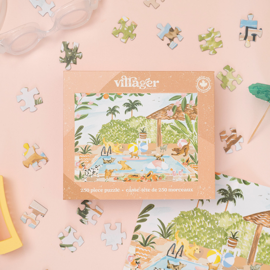 Pool Party | 250 Piece Puzzle | Kids & Adults | Designed in Canada by Sabina Fenn