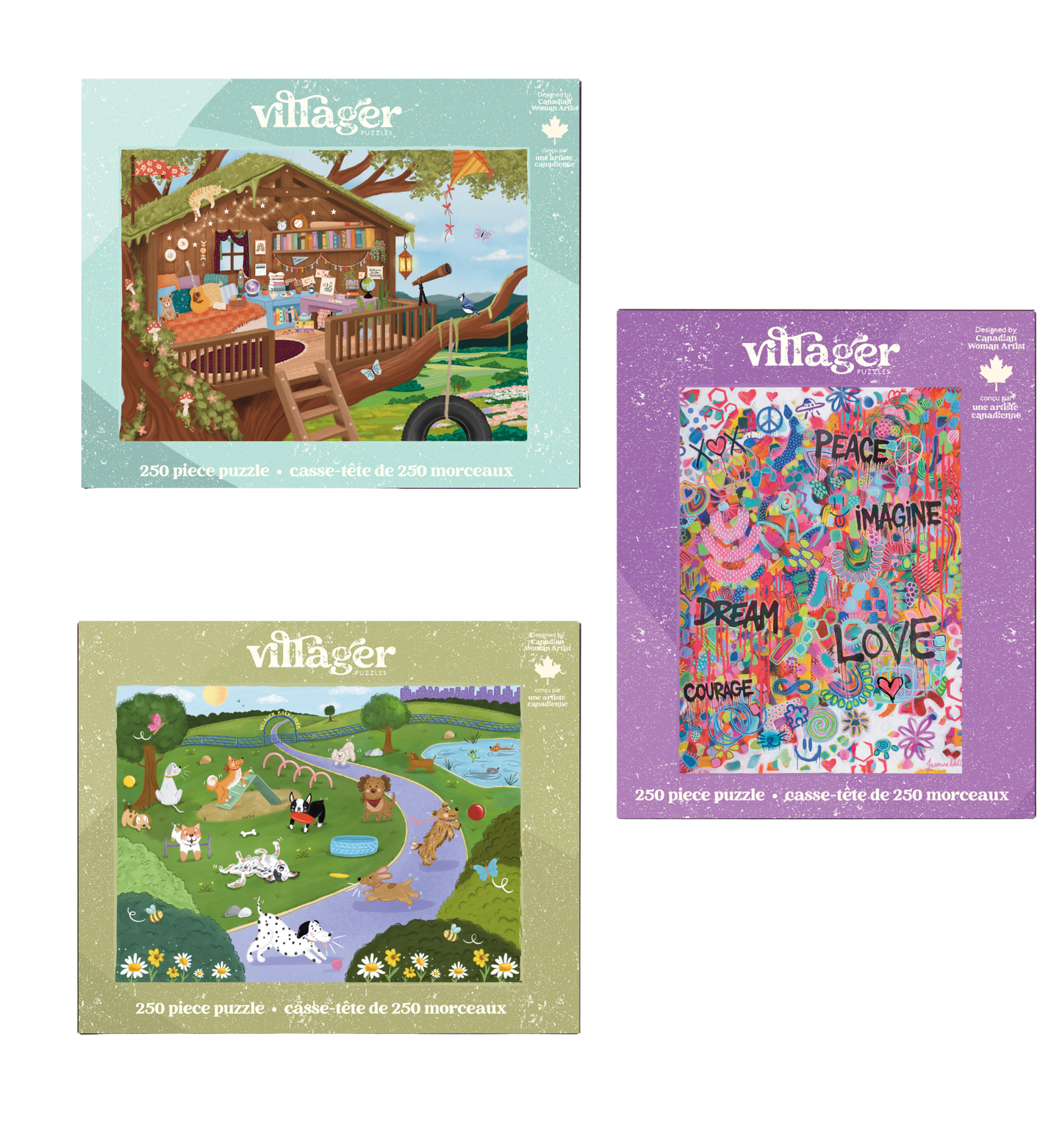 I-Love-250-Piece-Puzzles Bundle | Six Puzzles for Kids & Adults | Designed in Canada by Women Artists