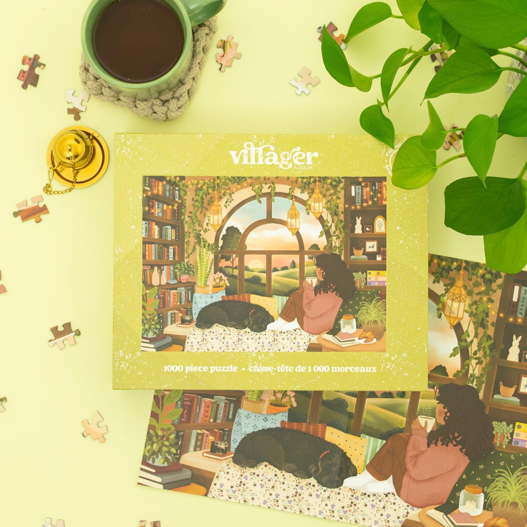 Villager Puzzles Book Nook | 1000-Piece Puzzle for Adults