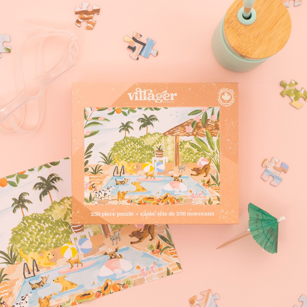 Pool Party | 250 Piece Puzzle | Kids & Adults | Designed in Canada by Sabina Fenn