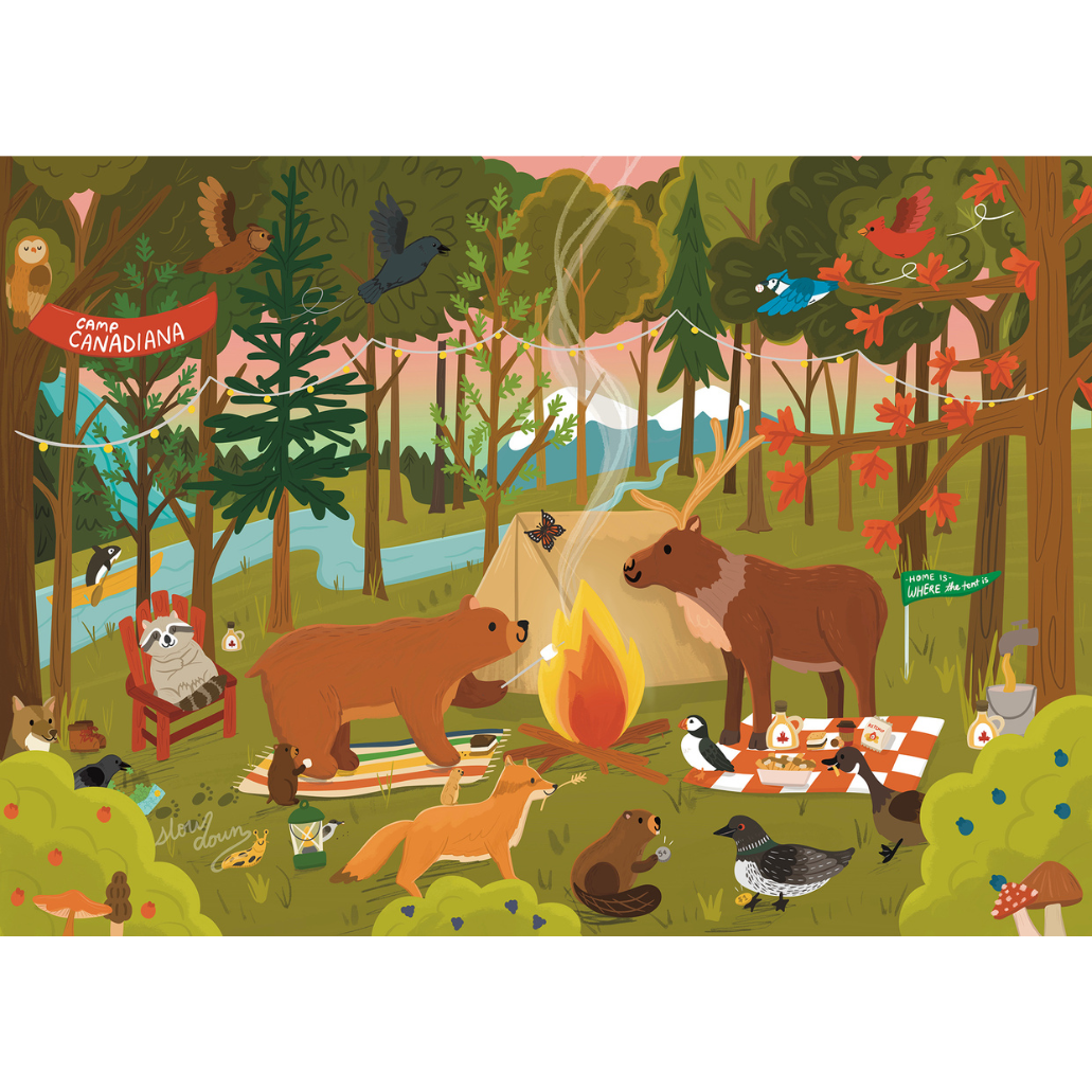 Camp Canadiana | 250 Piece Puzzle | Kids & Adults | Designed in Canada by Emily Kuang