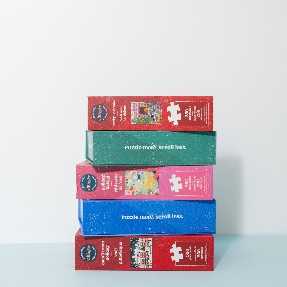 Merry Little Puzzle Bundle | Five Christmas Puzzles for Adults & Kids | Designed in Canada by Women Artists