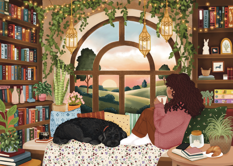 Book Nook | 1000-Piece Puzzle for Adults | Designed in Canada by Tara Younggren
