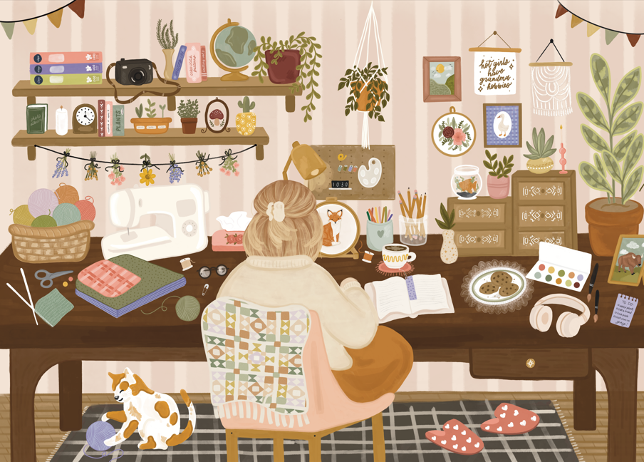 Grandma Hobbies | 1000-Piece Puzzle for Adults | Designed in Canada by Jess Capeling