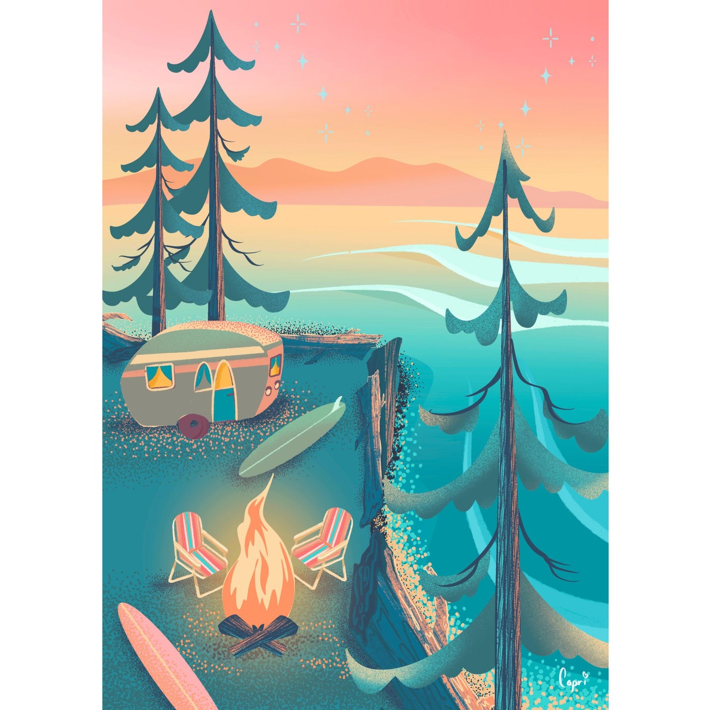 Coastal Camping | 1000-Piece Puzzle for Adults | Designed in Canada by Capri Sadler